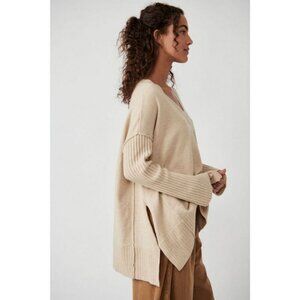 Free People Orion A Line Tunic Sweater Neutral Size Small